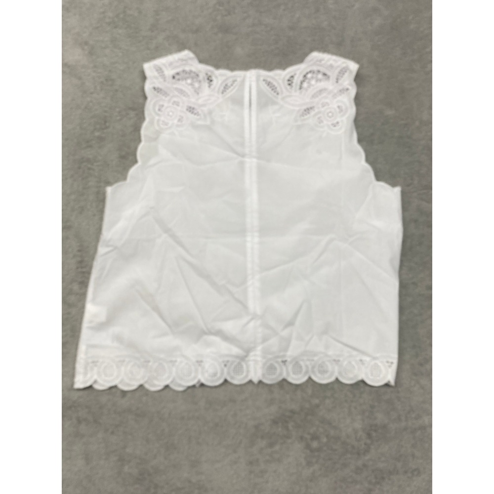 Madewell Top Womens M White Embroidered Shell Poplin Eyelet Cotton NZ526 - Picture 9 of 11